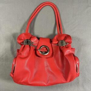 Shoulder Bag Red Y2K Silver Hardware